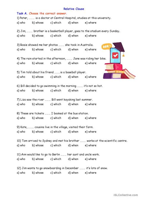 Image result for Whose Relative Clause Worksheet