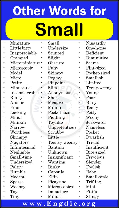 Image result for Other Words for Small