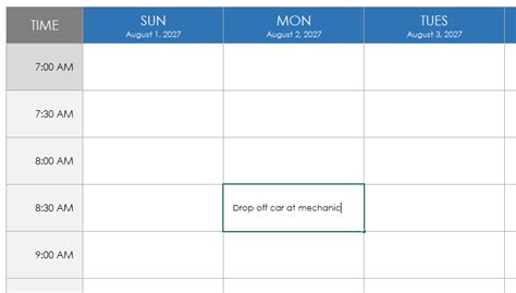 Image result for Make a Schedule Using Excel
