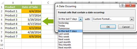 Conditional Formatting Based On Date in Excel に対する画像結果