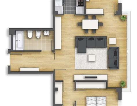 Floor plan rendering on Behance | Rendered floor plan, Floor plans ...