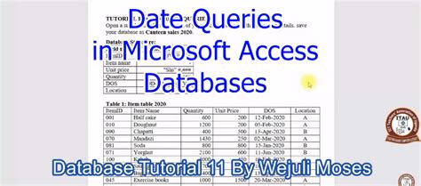 Image result for Access Database Query Date