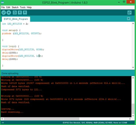 Toradh íomhá ar Arduino IDE Blink