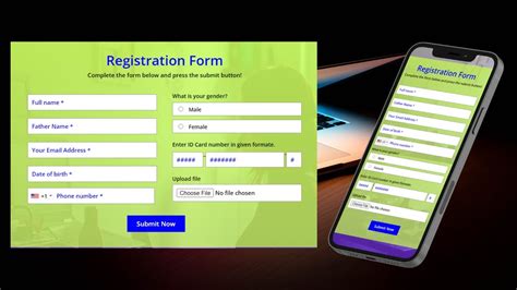 Toradh íomhá ar Responsive Registration Form in HTML and CSS