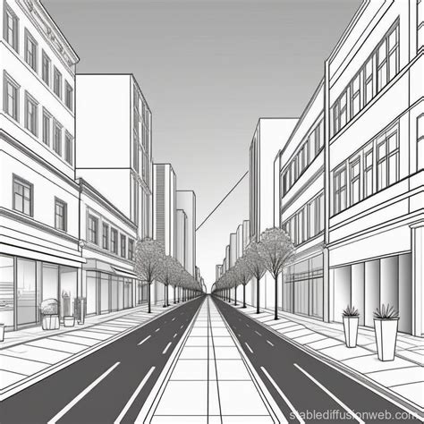 Afbeeldingsresultaten voor One Point Perspective Street Scene