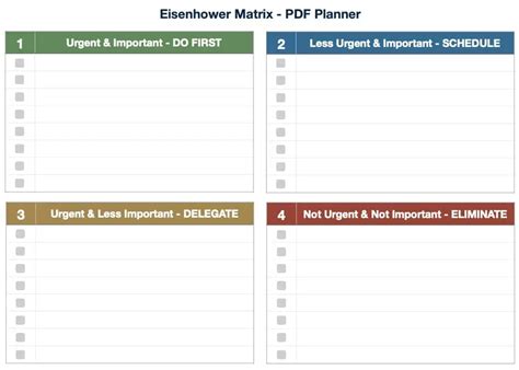 Image result for Printable Eisenhower Matrix Template