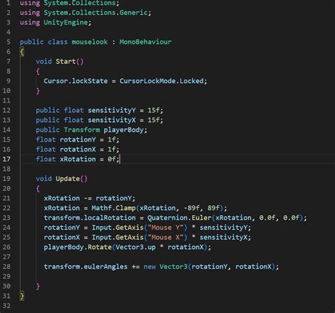 Unity First Person Camera Mouse に対する画像結果