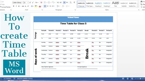 Image result for Create Time Table in WRD