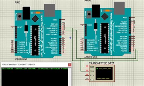 Image result for Proteus UART Two Arduino