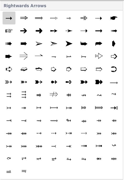 Image result for Unicode Arrow Symbols