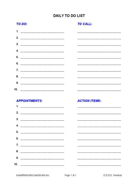 Toradh íomhá ar To Do List Form PDF