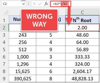 How to Write the N Root in Excel に対する画像結果