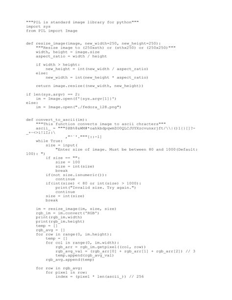 Toradh íomhá ar +ASCII-art Genarator Python