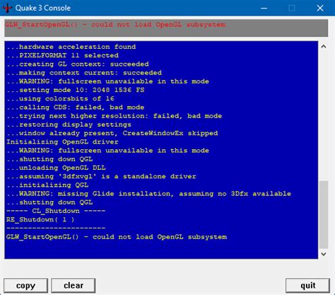 Image result for OpenGL Error Could Not Init Game