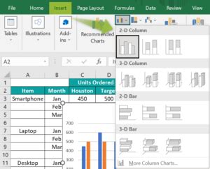 Afbeeldingsresultaten voor Excel Column Chart Examples