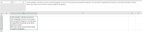 Image result for How to Write Paragraphs in Excel