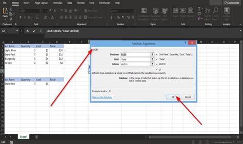 Image result for How to Use Dget Function in Excel