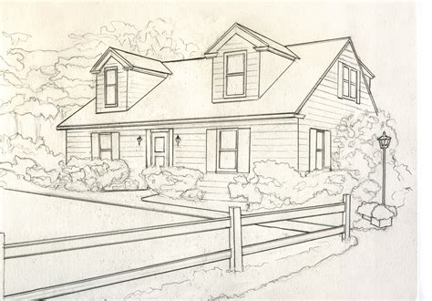 Image result for Perspective Drawing of a House
