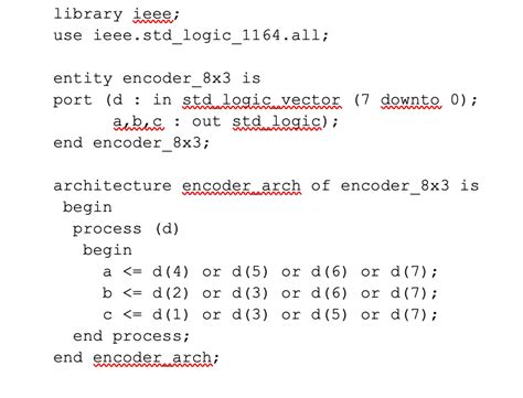 3X8 Decoder VHDL Program に対する画像結果