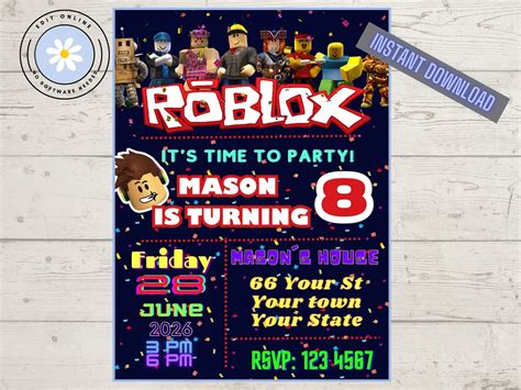 Image result for Roblox Party Invitations