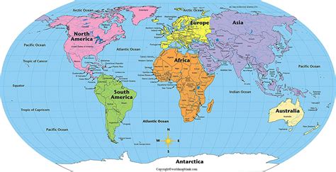 Image result for World Map Continents with Countries