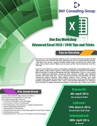 Toradh íomhá ar Advanced Excel Workshop Brochure