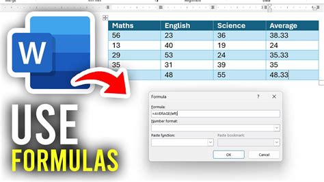 Afbeeldingsresultaten voor Using Formulas in Word