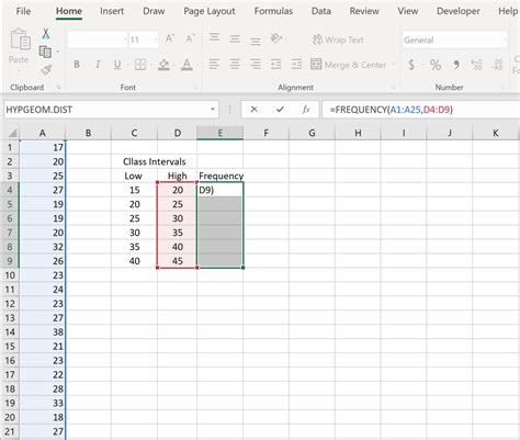 Image result for How to Do a Frequency Table in Excel