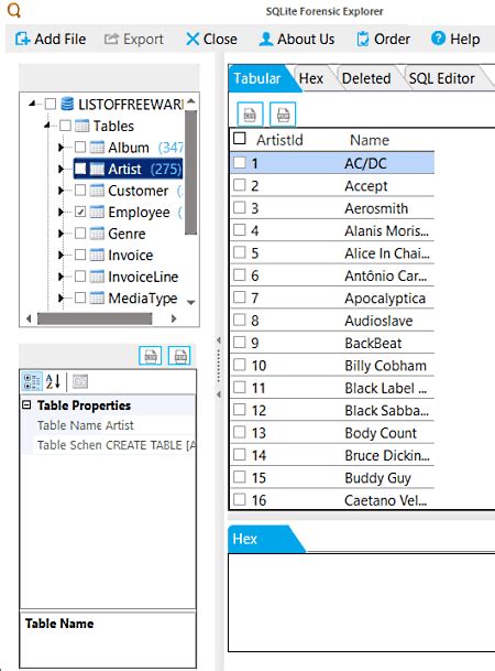 Afbeeldingsresultaten voor SQLite Forensic Explorer