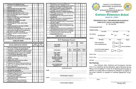 Toradh íomhá ar ECCD Checklist Form