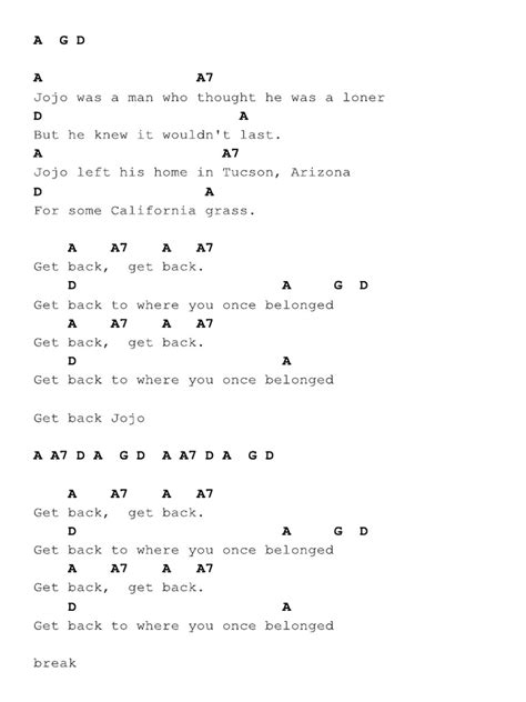 Get Back Chords కోసం చిత్ర ఫలితం