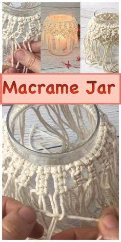 macrame around mason jars video tutorial に対する画像結果
