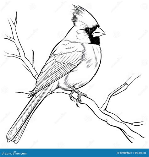 Toradh íomhá ar Cardinal Bird Outline Drawing