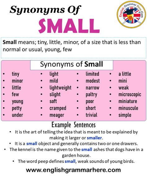Image result for Other Words for Small