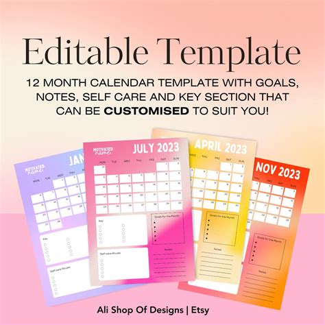 Image result for Free Edit Calendar Template