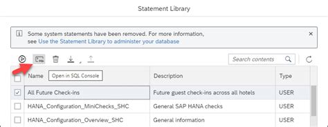 Hana SQL Statement に対する画像結果