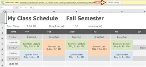 Image result for Make a Schedule Using Excel