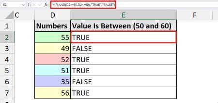Toradh íomhá ar Between Function Excel