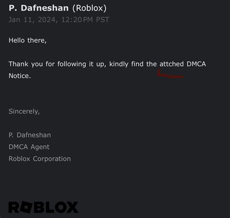 Toradh íomhá ar Roblox DMCA