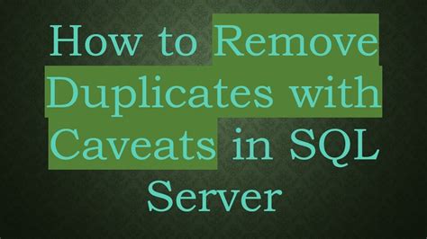 Afbeeldingsresultaten voor SQL Exclude Duplicates