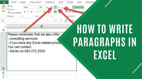 Image result for How to Write Paragraphs in Excel