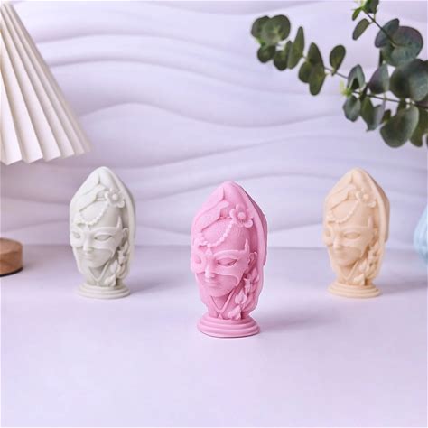 Early Riser 3D Human Face Western Beauty Avatar Candle Silicone Mold Aromatherapy Candle Art Plaster Ornament Cake Mold