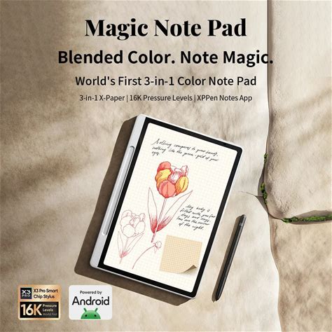 Xppen Magic Note Pad Android 14 Witte Grafische Tablet Zakelijk Digitaal Schrijven Notebook Pad