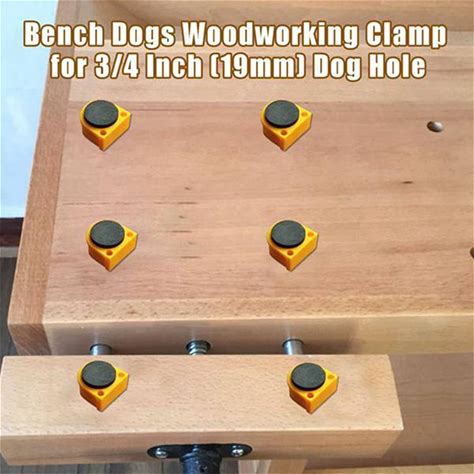 16Pcs Bench Dogs,Bench Dog Clamps Non Marring Dogs With Grommet Brake Inserts For 20mm Holes