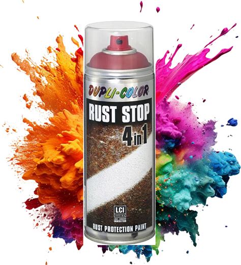 Duplicolor RUST STOP 4 in 1 Spray 400Ml RAL9010 Metaalverf Spuitbus | Metaalverf