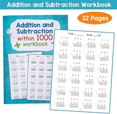 Maths Workbook For Primary School - Addition And Subtraction Within 1000 Training Book Arithmetic