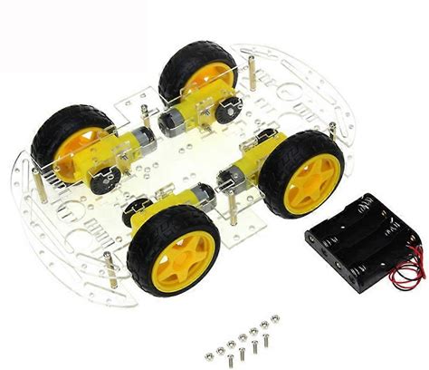 DIY Robot Smart Car Chassis Kit For Arduino Drive Controller Board Stepper Motor Speed Encoder, 4 Wh
