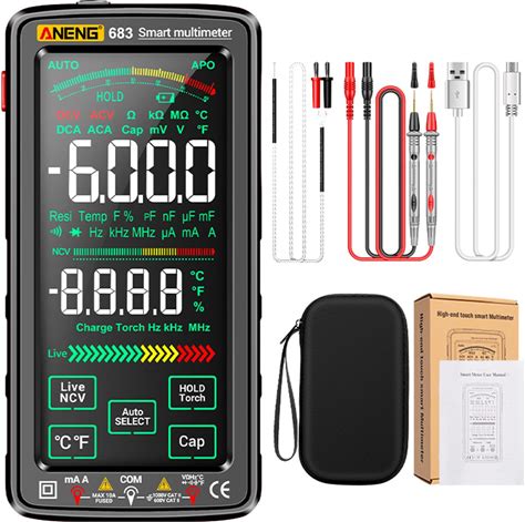 Multifunctional Tester Screen Digital Multimeter NCV Tester Ammeter ANENG 683 6000 Counts Large Screen Digital Multimeter Smart -Burn Rechargeable