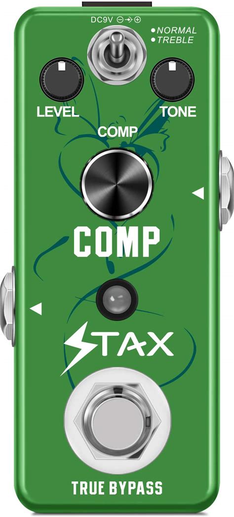 Stax Compressor Pedal, Ultimate Comp 2 Modes Compression Effect Pedal Pure Analog For Electric Guitar And Bass True Bypass.
