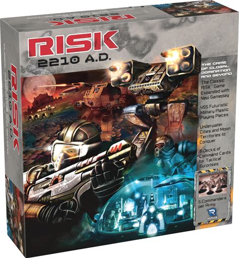 Renegade Game Studios: Risk 2210 A.D. - Risk Gameplay, New Twists, Mechs, Underwater & Moon Locations, Commanders, Ages 10+, 2-5 Players, 240 Min,